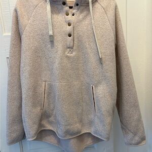 Cozy Beige Hoodie with Button Detail
